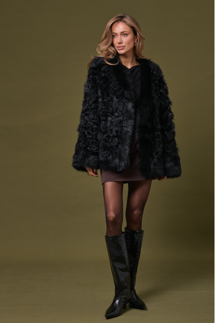 Stylish double-sided sheepskin coat