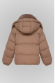 Brown down jacket with Kashmir goat fur