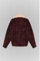 Brown suede jacket with fur collar