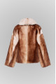 Cashmere lamb sheepskin coat with chocolate-beige transition
