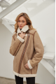 Women's sheepskin coat in VINTAGE style made of natural beige sheepskin