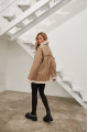 Women's sheepskin coat in VINTAGE style made of natural beige sheepskin