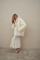 Two-sided white sheepskin coat made of natural cashmere lamb