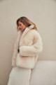 Women's double-sided jacket made of natural cashmere lamb