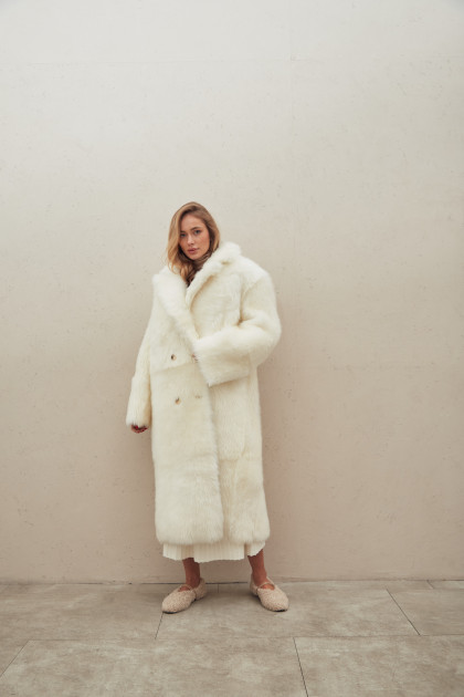 Long sheepskin coat