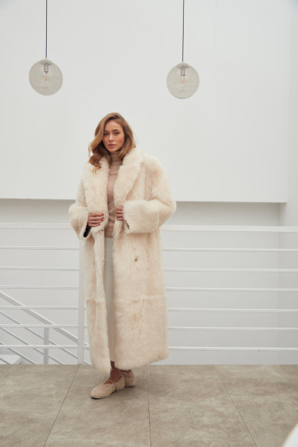 Long sheepskin coat