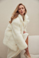 Two-sided sheepskin coat made of natural white cashmere lamb