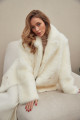 Two-sided sheepskin coat made of natural white cashmere lamb