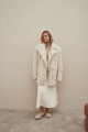 Curly double-sided sheepskin jacket made of natural white sheepskin in OVERSIZE style