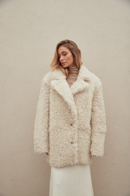 Curly two-sided sheepskin jacket