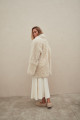 Curly double-sided sheepskin jacket made of natural white sheepskin in OVERSIZE style