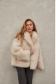 Women's two-sided sheepskin jacket made of natural cashmere lamb