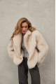 Women's two-sided sheepskin jacket made of natural cashmere lamb