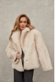 Women's two-sided sheepskin jacket made of natural cashmere lamb