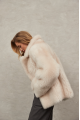 Women's two-sided sheepskin jacket made of natural cashmere lamb