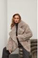 Women's double-sided sheepskin coat made of gray natural sheepskin