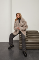 Women's double-sided sheepskin coat made of gray natural sheepskin