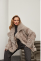 Women's double-sided sheepskin coat made of gray natural sheepskin