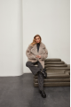 Women's double-sided sheepskin coat made of gray natural sheepskin