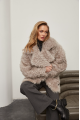 Women's double-sided sheepskin coat made of gray natural sheepskin