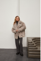 Women's double-sided sheepskin coat made of gray natural sheepskin