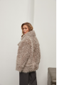 Women's double-sided sheepskin coat made of gray natural sheepskin