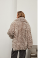 Women's double-sided sheepskin coat made of gray natural sheepskin