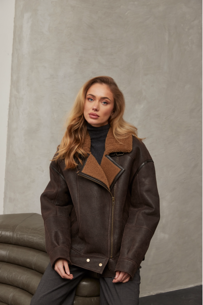 Chocolate sheepskin coat