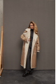 Sheepskin coat made of natural beige sheepskin