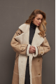 Sheepskin coat made of natural beige sheepskin