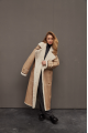 Sheepskin coat made of natural beige sheepskin