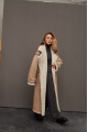 Sheepskin coat made of natural beige sheepskin