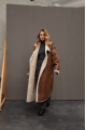 Sheepskin coat made of natural chocolate-colored sheepskin