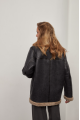 Stylish sheepskin coat made of natural graphite-colored sheepskin in VINTAGE style