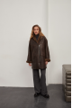 Women's VINTAGE style chocolate-colored sheepskin coat