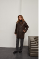 Women's VINTAGE style chocolate-colored sheepskin coat