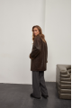 Women's VINTAGE style chocolate-colored sheepskin coat