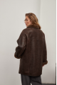 Women's VINTAGE style chocolate-colored sheepskin coat