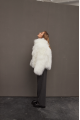 Women's white sheepskin coat made of natural llama