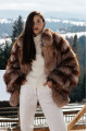 Brown fox fur coat