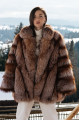 Brown fox fur coat