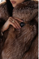 Brown fox fur coat
