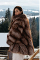 Brown fox fur coat