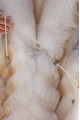Long white fox fur coat with beige highlights