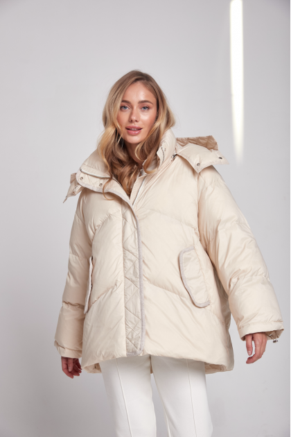 Milk short down jacket