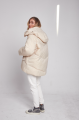 Short milk down jacket with natural filler