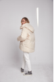 Short milk down jacket with natural filler