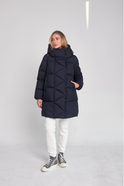 Down jacket in dark blue color ADD