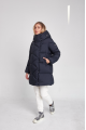 Stylish women's down jacket ADD in dark blue color with natural filler