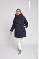 Stylish women's down jacket ADD in dark blue color with natural filler